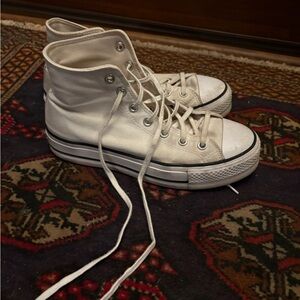 Stylish White High-Top Sneakers